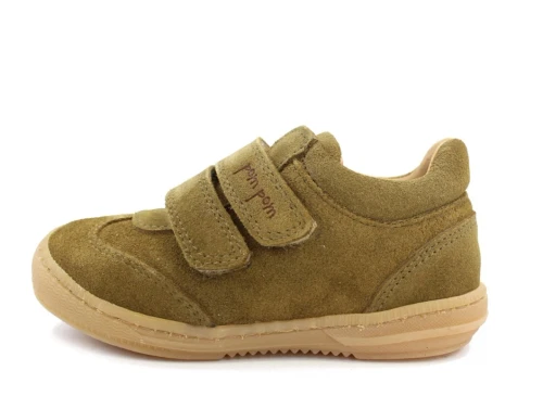 Pom Pom sneaker light green ruskind med velcro